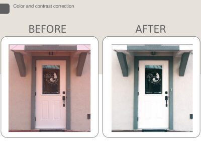 Before and after image of color correction